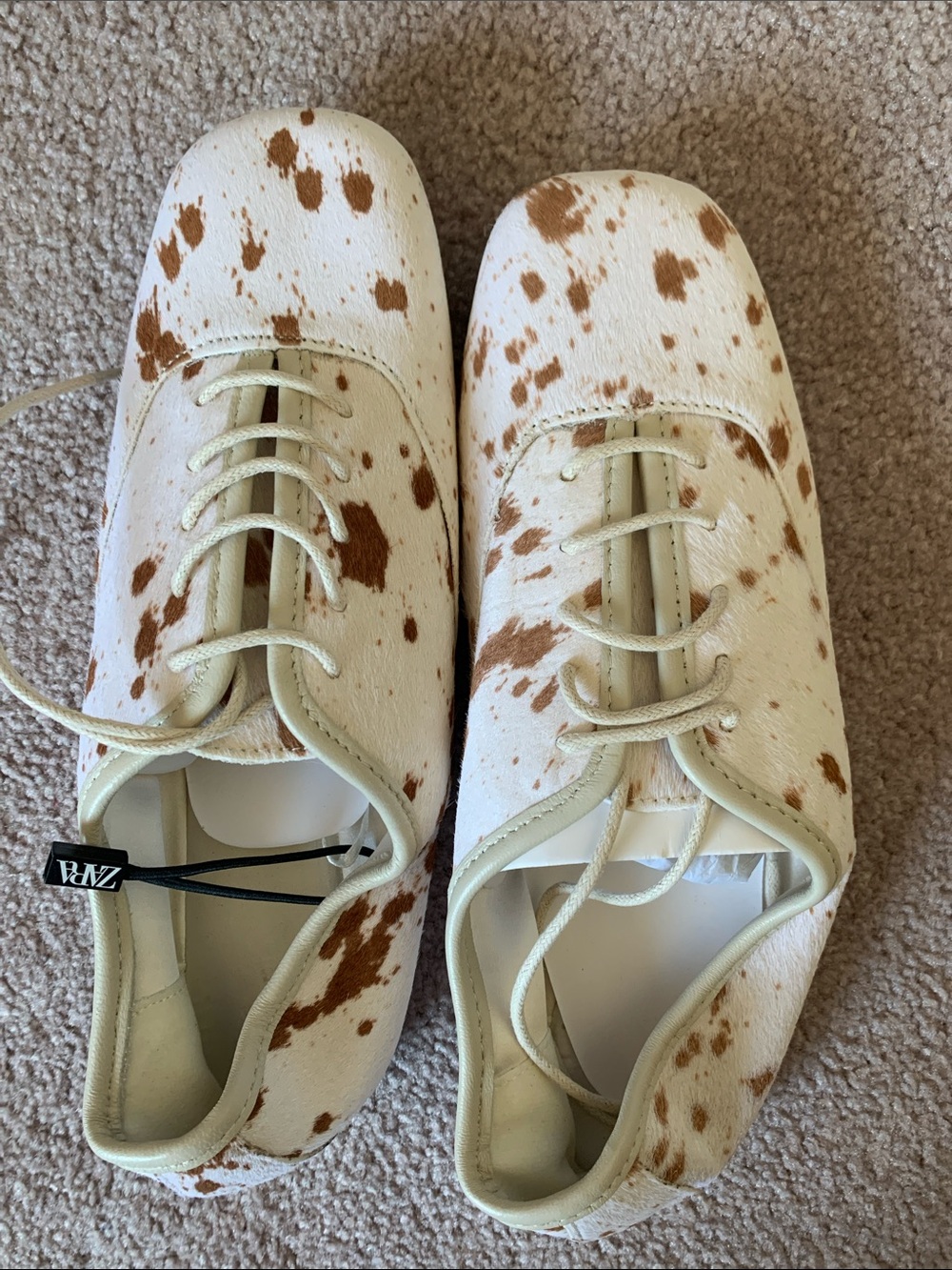 NWOT Zara Haircalf Leather Shoes